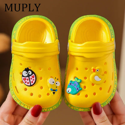 Kids Cartoon Clog Sandals – Lightweight Summer Beach Shoes with Charms