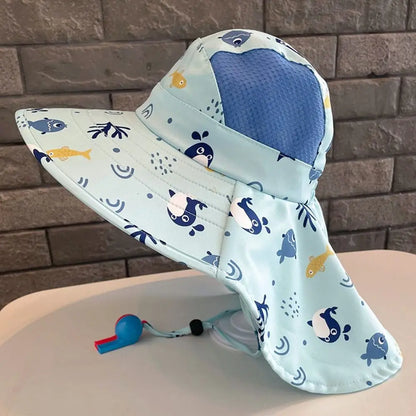Anti UV Kids Sun Hat with Neck and Ear Protection