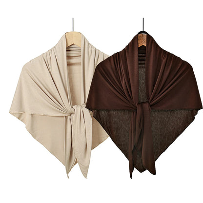 Cotton Triangle Hijab Scarf with Bow Detail – Muslim Women's Wrap