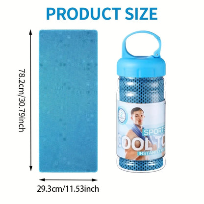 Cooling Sports Towel with Portable Bottle Case – Quick Dry, Ice Cold Sensation