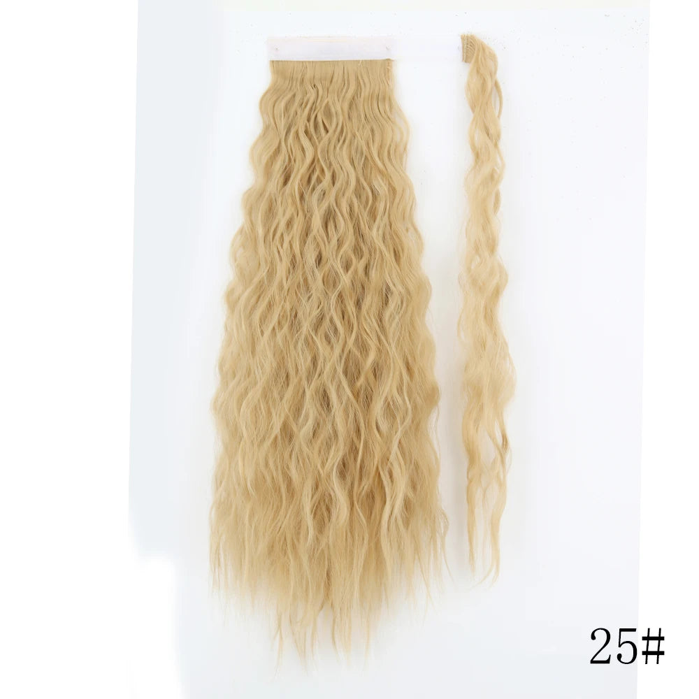Wrap Around Ponytail Extension Synthetic Straight Hair 22-34 Inch