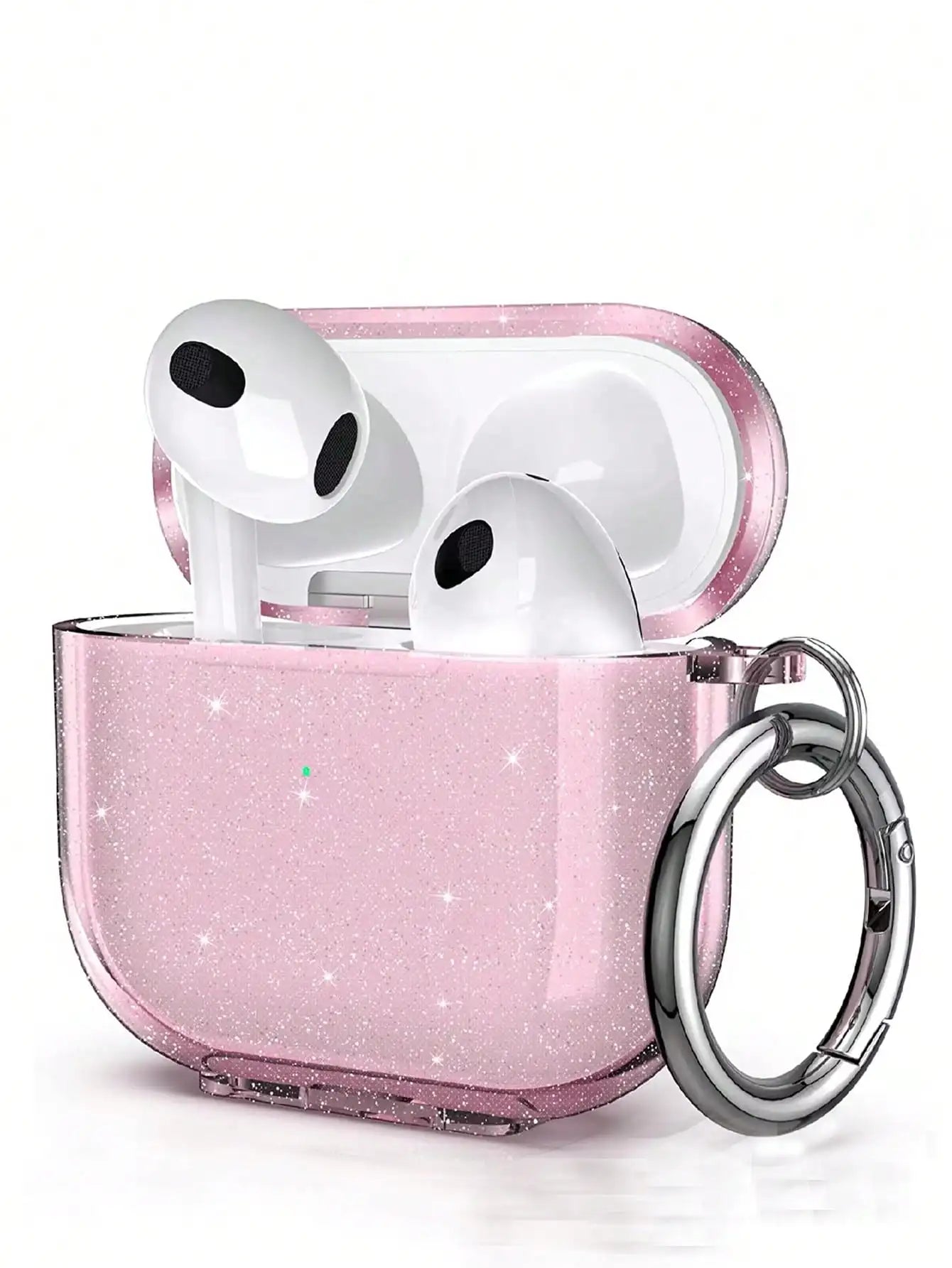 Glitter AirPods Case with Keychain Ring – Clear Sparkle Cover