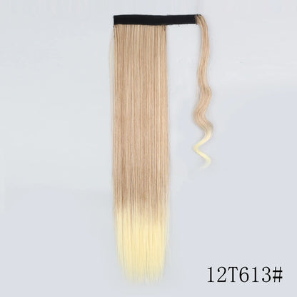 Wrap Around Ponytail Extension Synthetic Straight Hair 22-34 Inch