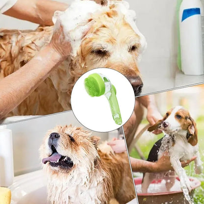 Pet Bath Massage Brush for Dogs & Cats – Soft Silicone Grooming Tool