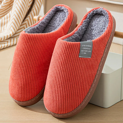 Women's Plush Indoor Slippers – Thick Sole Non-Slip Warm Winter