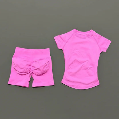 Seamless Workout Set Women 2 Piece – Top & Biker Shorts