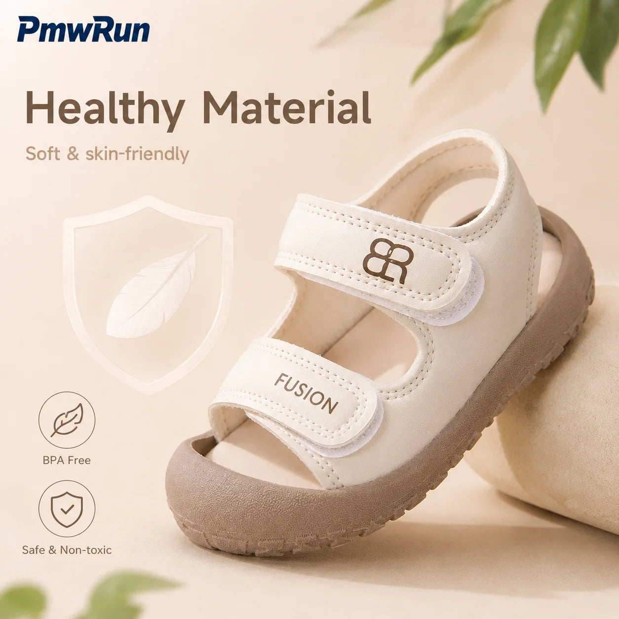 Toddler Closed-Toe Sandals – PU Leather Anti-Slip Summer Shoes