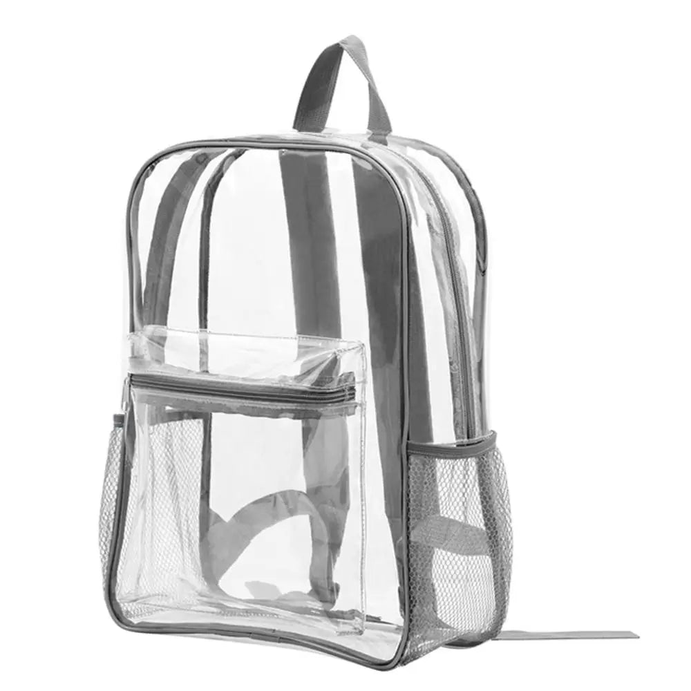 Clear PVC Transparent Backpack – Large Capacity Travel & Sports Bag