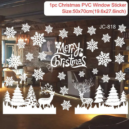 Christmas PVC Window Stickers – Festive Wall Decals for Home Decor