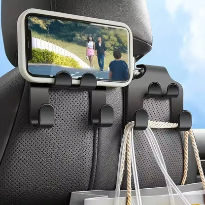 Car Headrest Hook – Back Seat Storage & Phone Holder