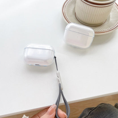 Clear TPU AirPods Case with Lanyard Strap – Shockproof