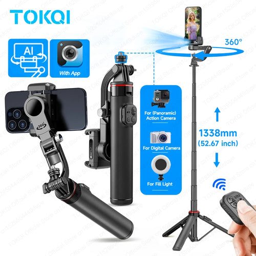 C22 AI Face Tracking Gimbal Stabilizer – 360° Selfie Stick Tripod