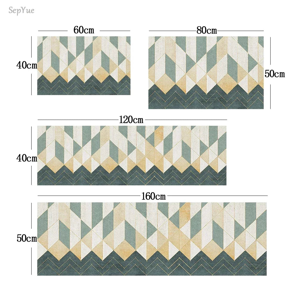 Non-Slip Kitchen Mat Set – Crystal Velvet Absorbent Rugs for Kitchen & Bathroom