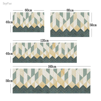 Non-Slip Kitchen Mat Set – Crystal Velvet Absorbent Rugs for Kitchen & Bathroom