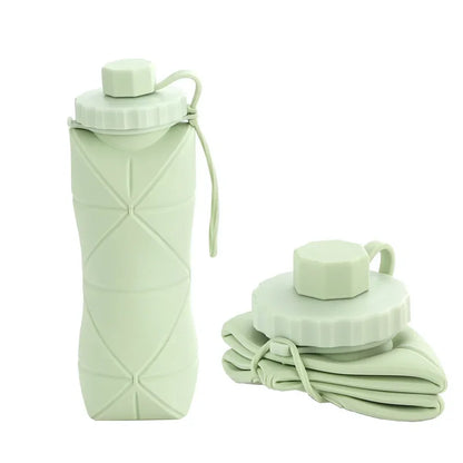 600ML Collapsible Silicone Water Bottle for Travel and Gym