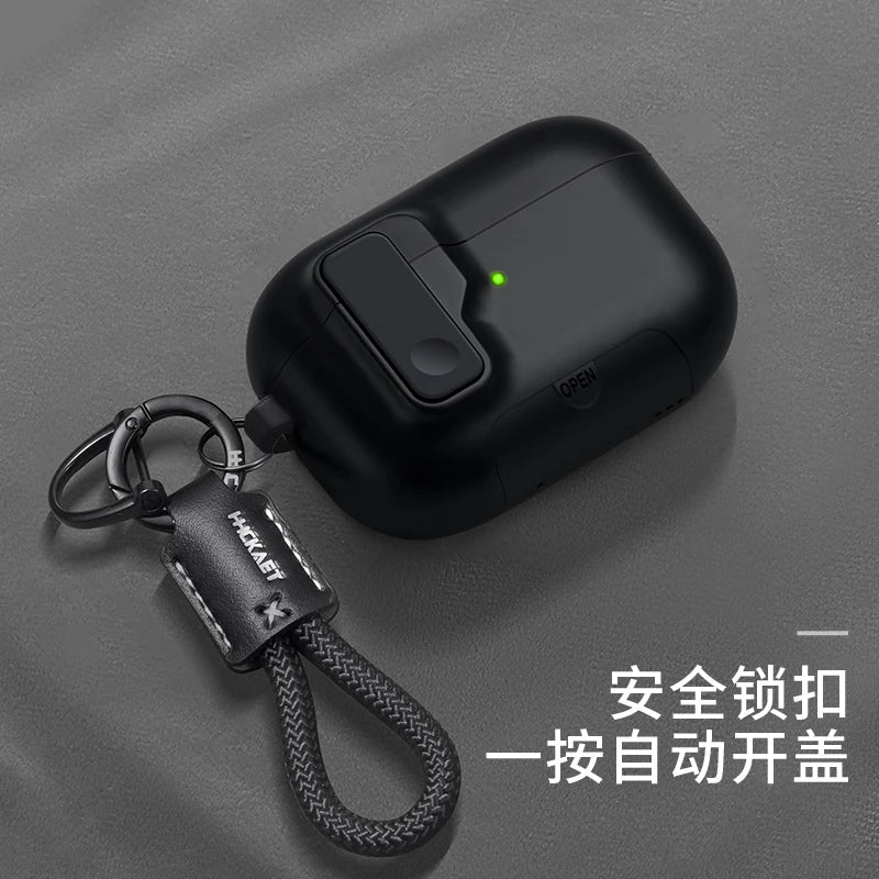 AirPods Pro 3 Case with Phone Stand – Magnetic Lock, Carabiner Hook & Shockproof TPU Cover