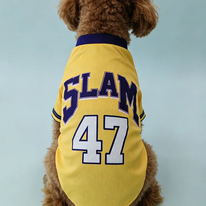 Dog Basketball Jersey SLAM 47 Breathable Mesh Pet T-Shirt