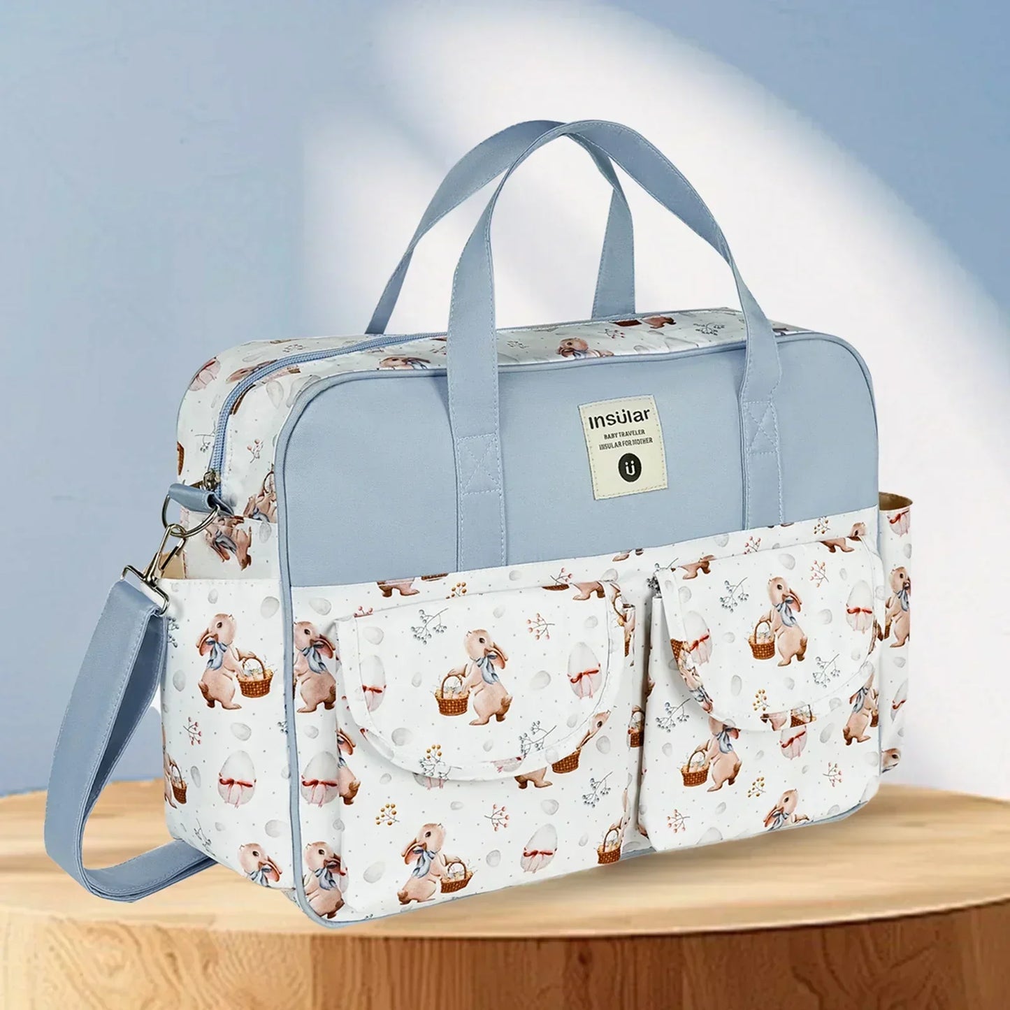 Large Capacity Diaper Bag Crossbody with Wide Opening