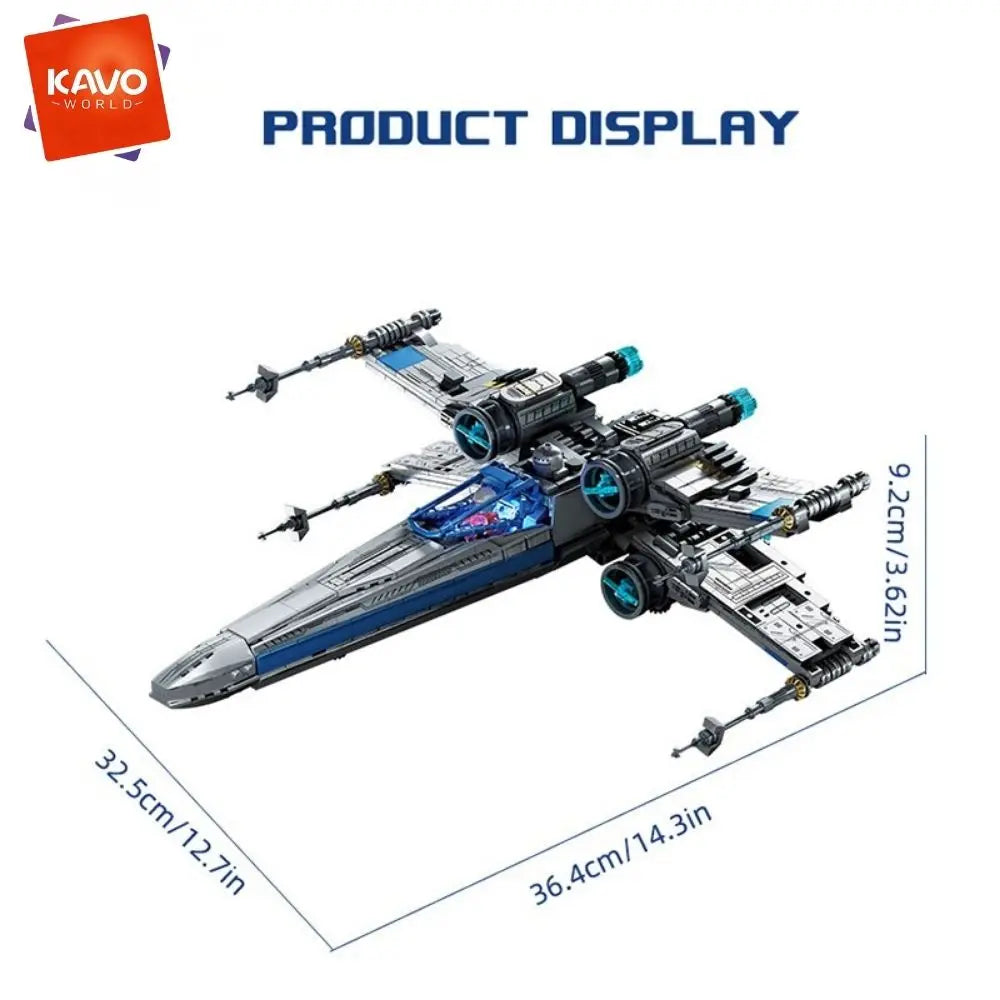 X-Wing Space Fighter Building Blocks Set with LED Lights – 1271 Pcs