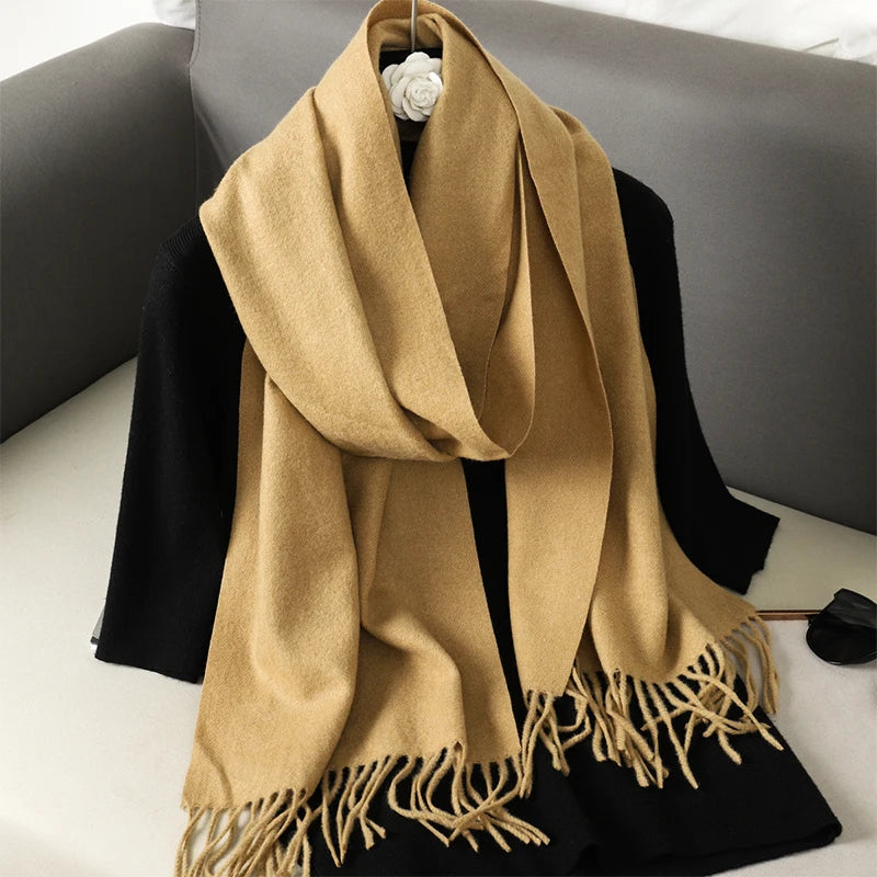 Cashmere-Feel Winter Scarf – Women's Long Warm Pashmina Shawl & Wrap
