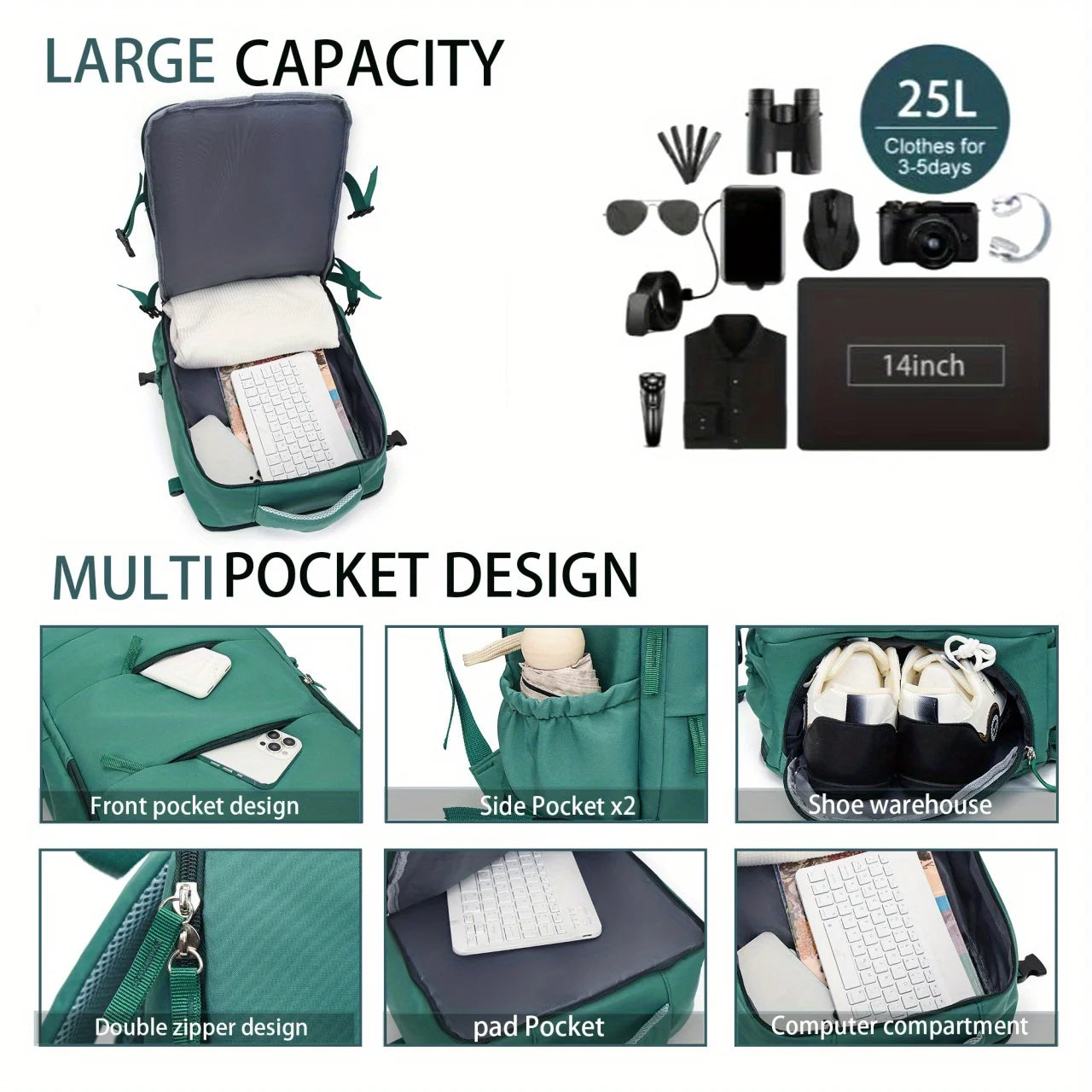 Laptop Backpack for Men & Women – Hiking & School Bag