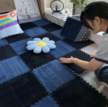 Plush Puzzle Floor Mat – 10pcs Interlocking Foam Tiles 30x30cm