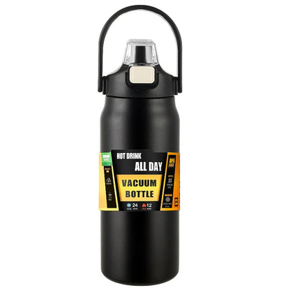 Stainless Steel Vacuum Insulated Water Bottle with Straw & Handle – 27–51oz