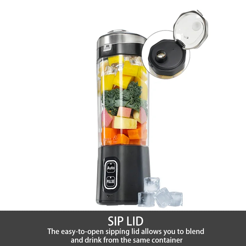 Portable Blender 700ml USB Rechargeable Personal Juicer with 6 Blades