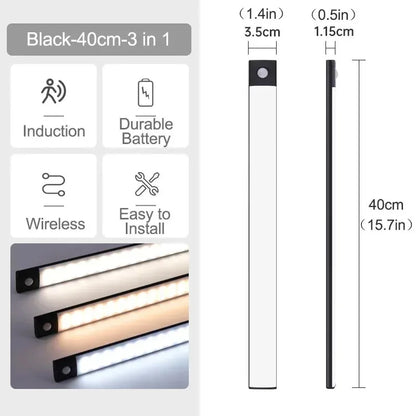 Motion Sensor LED Under Cabinet Light – USB Rechargeable Bar