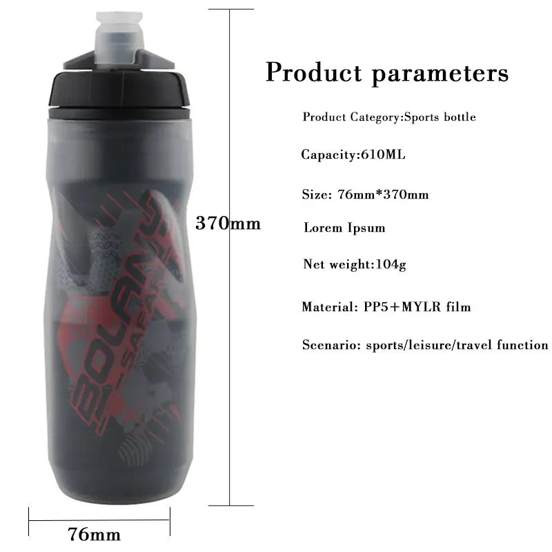 Bolany 600ML Heat and Cold Resistant Cycling Water Bottle