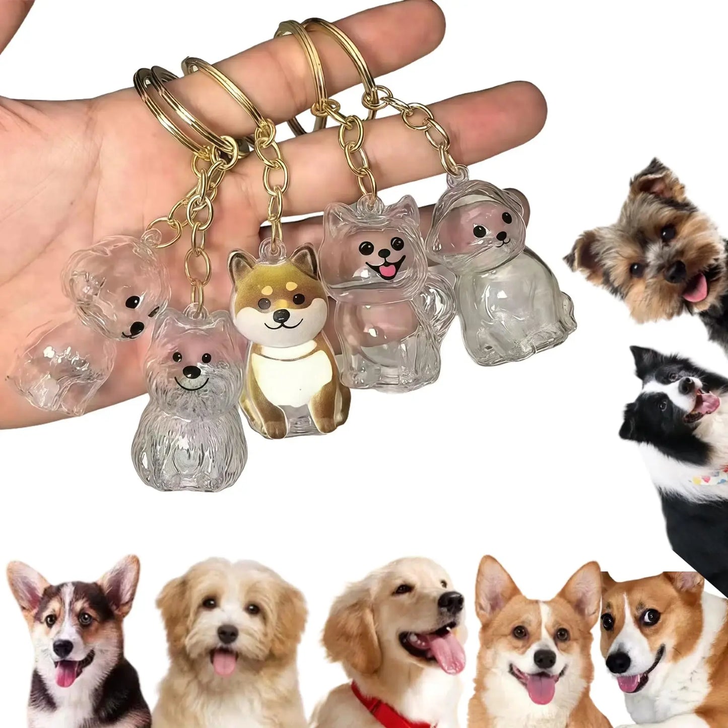 Pet Hair Memorial Keychain – Transparent Dog & Cat Pendant