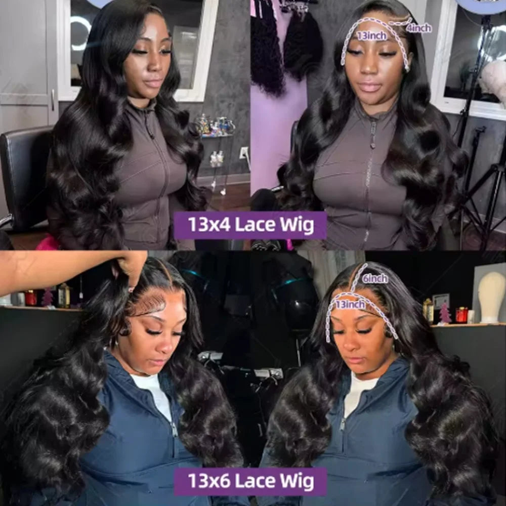 Body Wave Lace Front Human Hair Wig Glueless 13x4 13x6 5x5