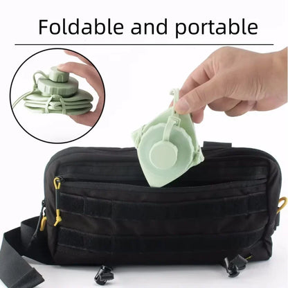 600ML Collapsible Silicone Water Bottle for Travel and Gym