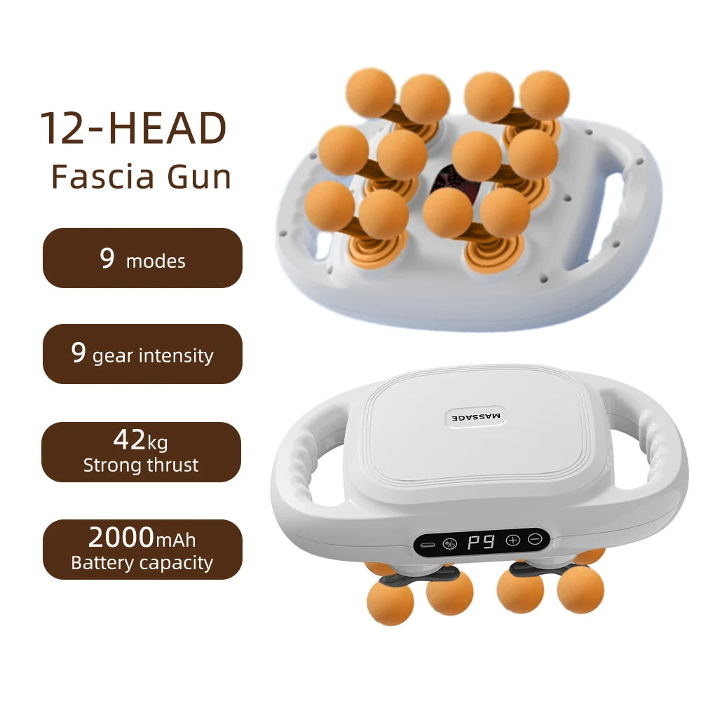 Fascia Gun Massager – Multi-Head High-Frequency Vibration
