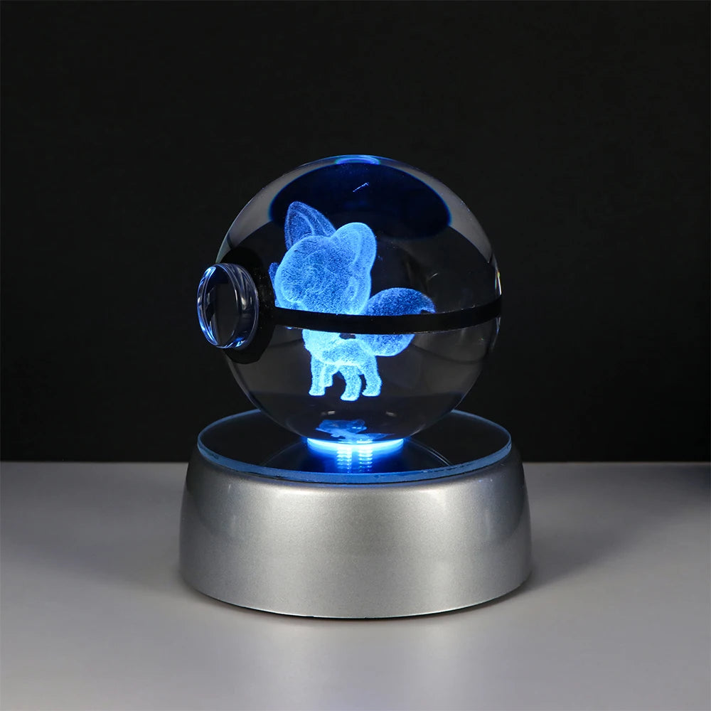 Pokémon Pikachu and Charizard 3D Crystal Poké Ball with LED Base