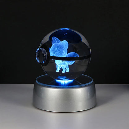 Pokémon Pikachu and Charizard 3D Crystal Poké Ball with LED Base