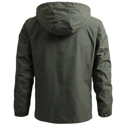 Men's Waterproof Tactical Windbreaker Jacket – Hooded Outdoor Coat