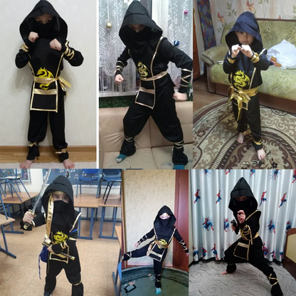 Kids Ninja Halloween Costume Set with Weapon Accessories