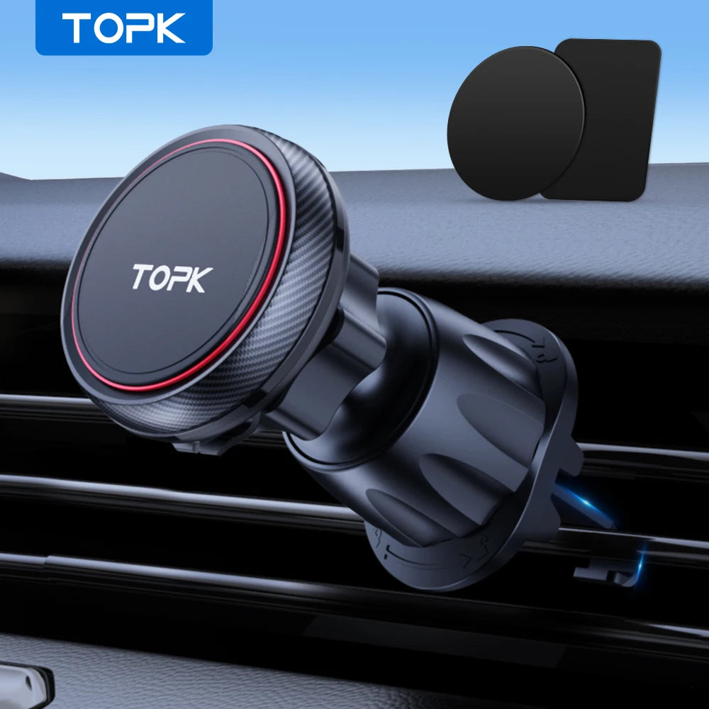 Magnetic Car Phone Mount – 6 N52 Strong Magnets Air Vent Holder