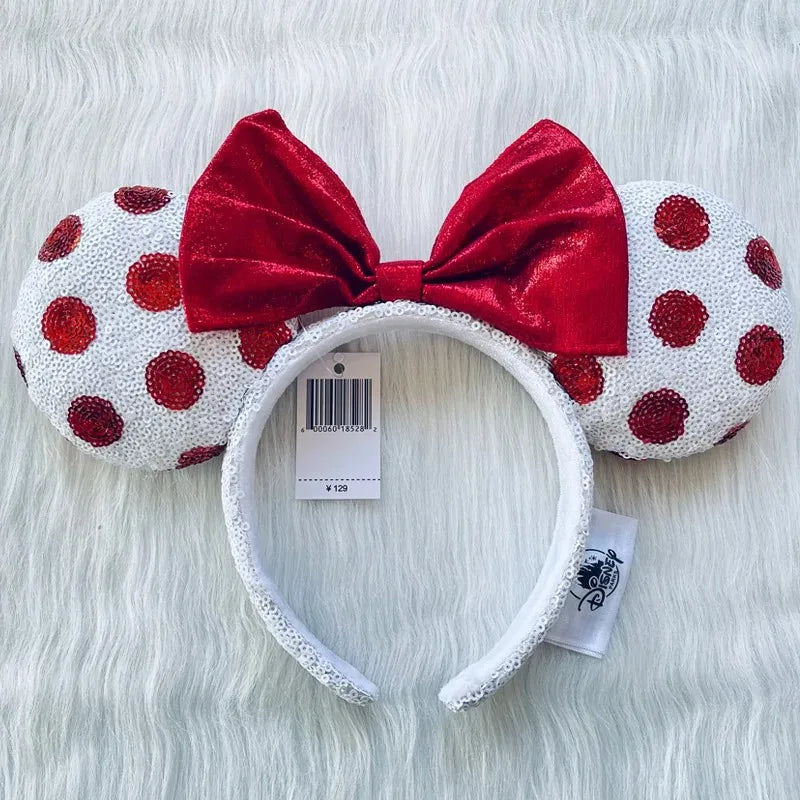 Disney Minnie Mouse Ears Headband – Plush Bow for Adults & Kids