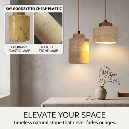 Wabi-Sabi Stone Pendant Light – Japanese Modern Chandelier