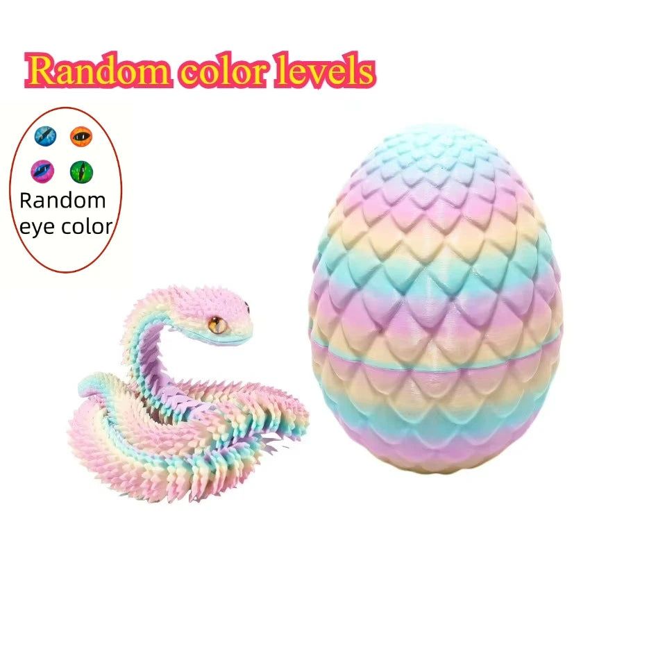 3D Printed Snake Egg Fidget Toy – Articulated Desk Ornament