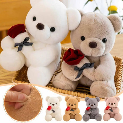 Rose Teddy Bear Stuffed Animal – Kawaii Valentine's Gift