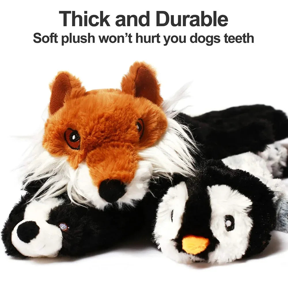 Squeaky Plush Dog Toy – Unstuffed Crinkle Animal 45cm
