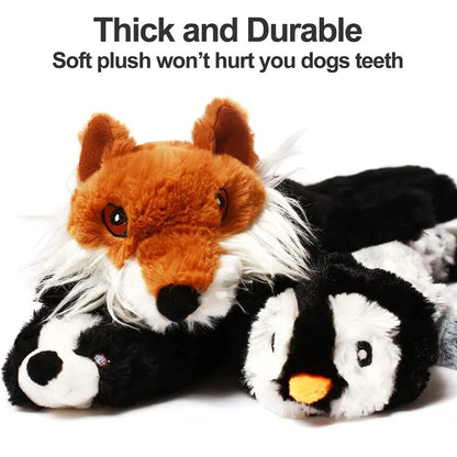 Squeaky Plush Dog Toy – Unstuffed Crinkle Animal 45cm