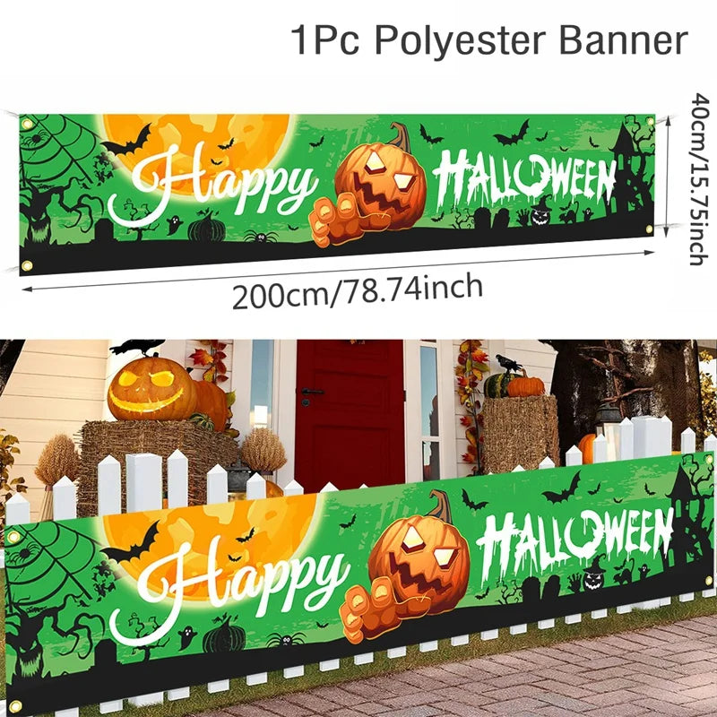 Halloween Banner Outdoor Decoration – Pumpkin Ghost Yard Sign