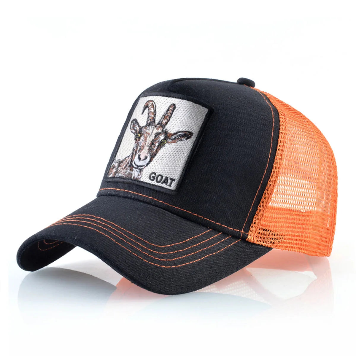 Unisex Embroidered Animal Patch Trucker Snapback Cap