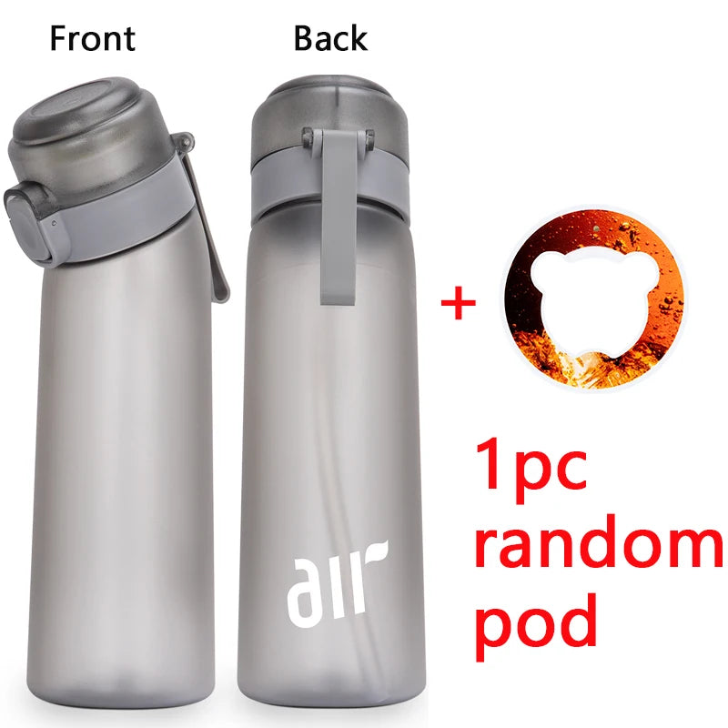Portable Air Water Bottle with Straw and Flavor Pod