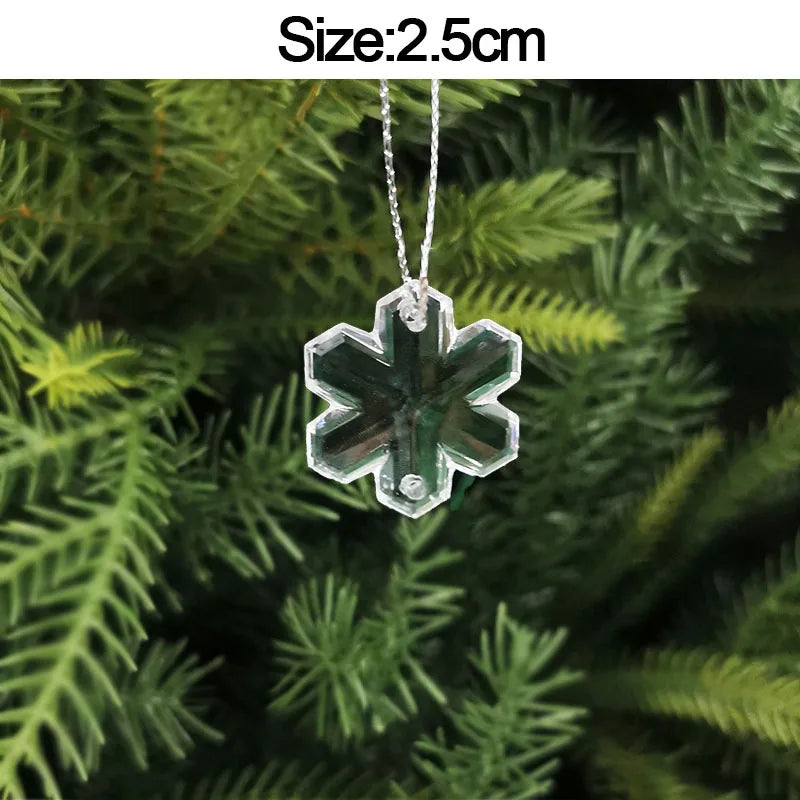 Crystal Acrylic Christmas Tree Hanging Ornaments – 5-Pack