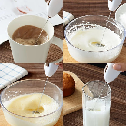 Handheld Electric Milk Frother – Mini Coffee Whisk & Egg Beater